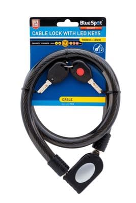 Blue Spot 77073 900mm x 18mm Cable Lock with LED Keys