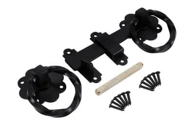 Blue Spot 78019 Black Powder Coated Twisted Ring Latch 152mm