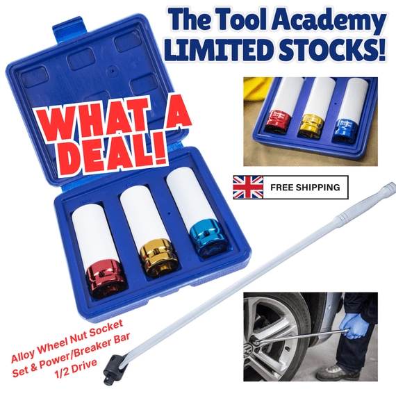 Blue Spot BL01545-BL02002 Alloy Wheel Impact Socket & Power Bar Set