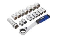 Blue Spot BL01616-BL01618 Multi Fit Go Through Socket Set 1/4'' 3/8'' & 1/2'' 4.5mm - 24mm