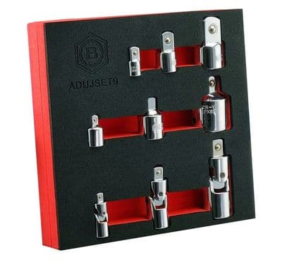 Britool Hallmark ADUJSET9 9 Piece Universal Joint & Socket Adaptor Set