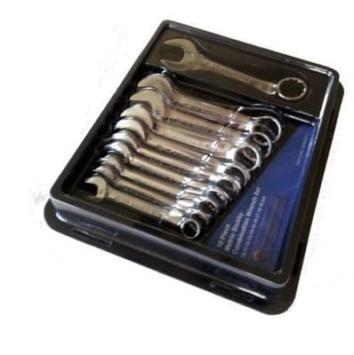 Britool Hallmark CXSMSET10 10 Piece Metric Stubby Combination Spanner Set 10-19