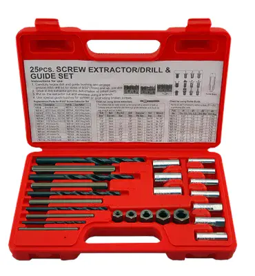 Britool Hallmark HMEXS1 Screw Extractor/Drill & Guide 25 Piece Set