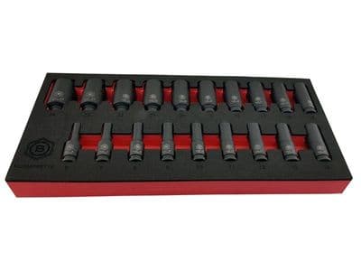 Britool Hallmark MDBMPSET19 19 Piece Deep Impact Socket Set 6mm-24mm