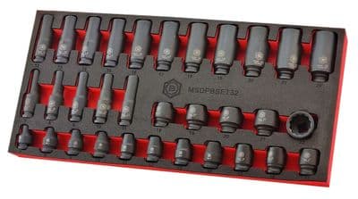 Britool Hallmark MSDPBSET32 32 Piece Standard & Deep Impact Socket Set