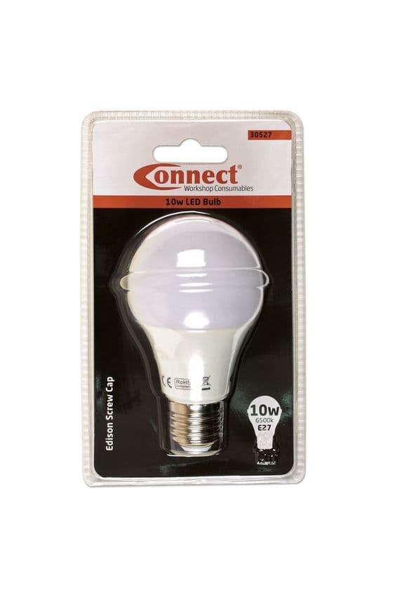 Connect 30527 10W LED Bulb 6500K E27 ES Fitting Cold White Pk of 1
