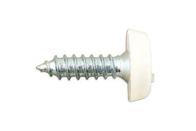 Connect 31542 Number Plate Screw White No 10 x 3/4 Pk 100