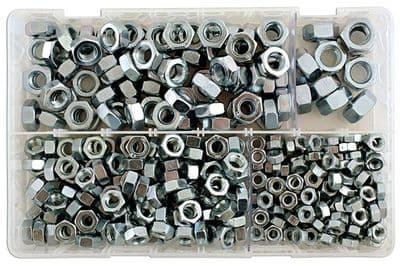 Connect 31860 370 Piece Assorted MM Plain Steel Nuts Box