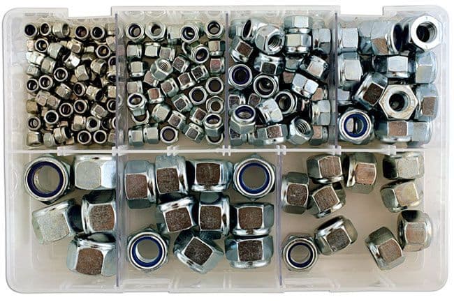 Connect 31861 220 Piece Assorted MM Nyloc Steel Nuts Box