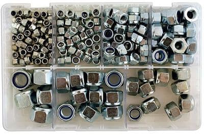 Connect 31861 220 Piece Assorted MM Nyloc Steel Nuts Box