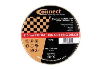 Connect 32252 Connect 115mm x 1.0mm Extra Thin Discs 10 Tins of 10