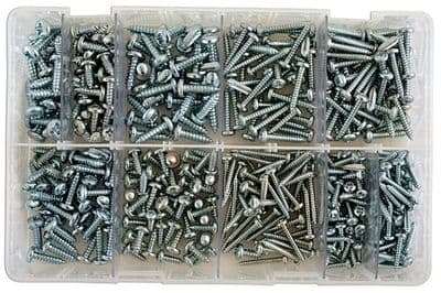 Connect 35001 330 Piece Assorted Self Tapping Pan Pozi Screws 8-12