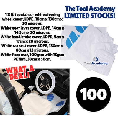 Connect 35363X100 5 in 1 Disposable Interior Car Care Kit Set Of 100