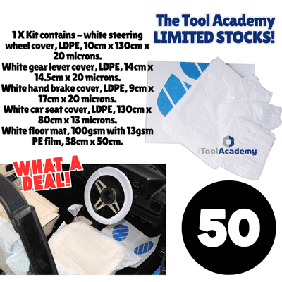 Connect 35363X50 5 in 1 Disposable Interior Car Care Kit Set Of 50