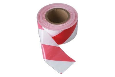 Connect 35365 Red & White Barrier Tape 75mm x 500m Non Adhesive Pack 1