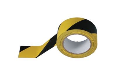 Connect 35366 Black & Yellow Barrier Tape 50mm x 33m Adhesive Pack 1