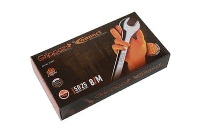 Connect Grippaz Orange Nitrile Gloves Box of 50 Medium to XXL