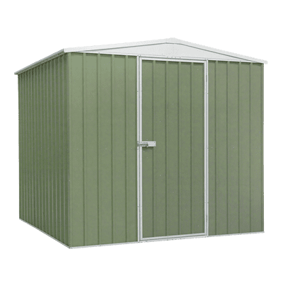 Dellonda DG115 Galvanised Steel Metal Garden/Outdoor/Storage Shed, 7.5FT x 7.5FT - Green