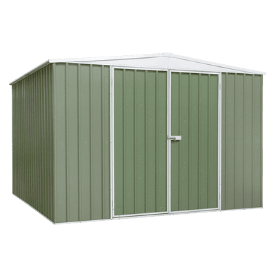Dellonda DG116 Galvanised Steel Metal Garden/Outdoor/Storage Shed, 10FT x 10FT - Green