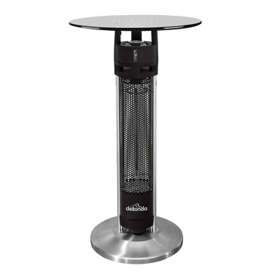 Dellonda DG63 Bistro Table with 1600W Heater, 95cm, Black/Stainless Steel