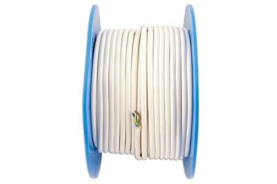 EOL Connect 30675 White 3 Core Mains Cable 15 Amp 50m