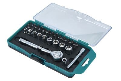 Kamasa 56048 Socket & Bit 38 Piece Set 1/4''D Ratchet In Storage Case