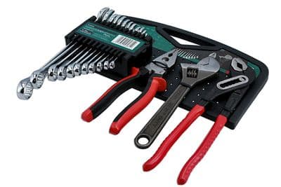 Kamasa 56081 14 Piece Tool Kit Spanners Adjustable Wrench Combination Water Pump Plier