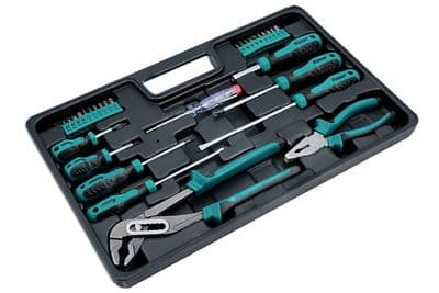 Kamasa 56105 30 Piece Tool Kit Screwdrivers Bit Holder Pliers In Storage Tray