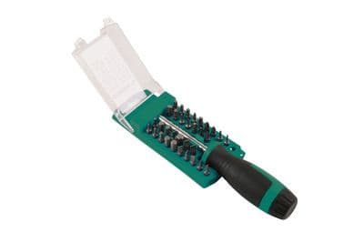 Kamasa 56118 35 Piece Screwdriver Set Interchangeable PH Flat Hex Star Bits Soft Grip Handle