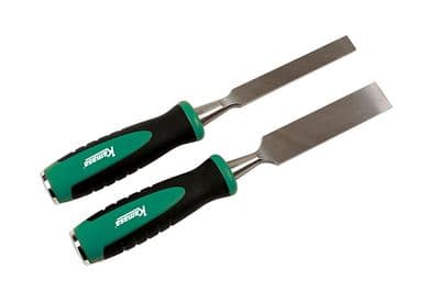 Kamasa 56119 Wood Chisel Tool Set 15 & 25mm 2 Pce Set Plywood Soft & Hard Wood