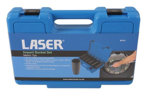 Laser 6410 7 Piece Metric Impact Socket Set