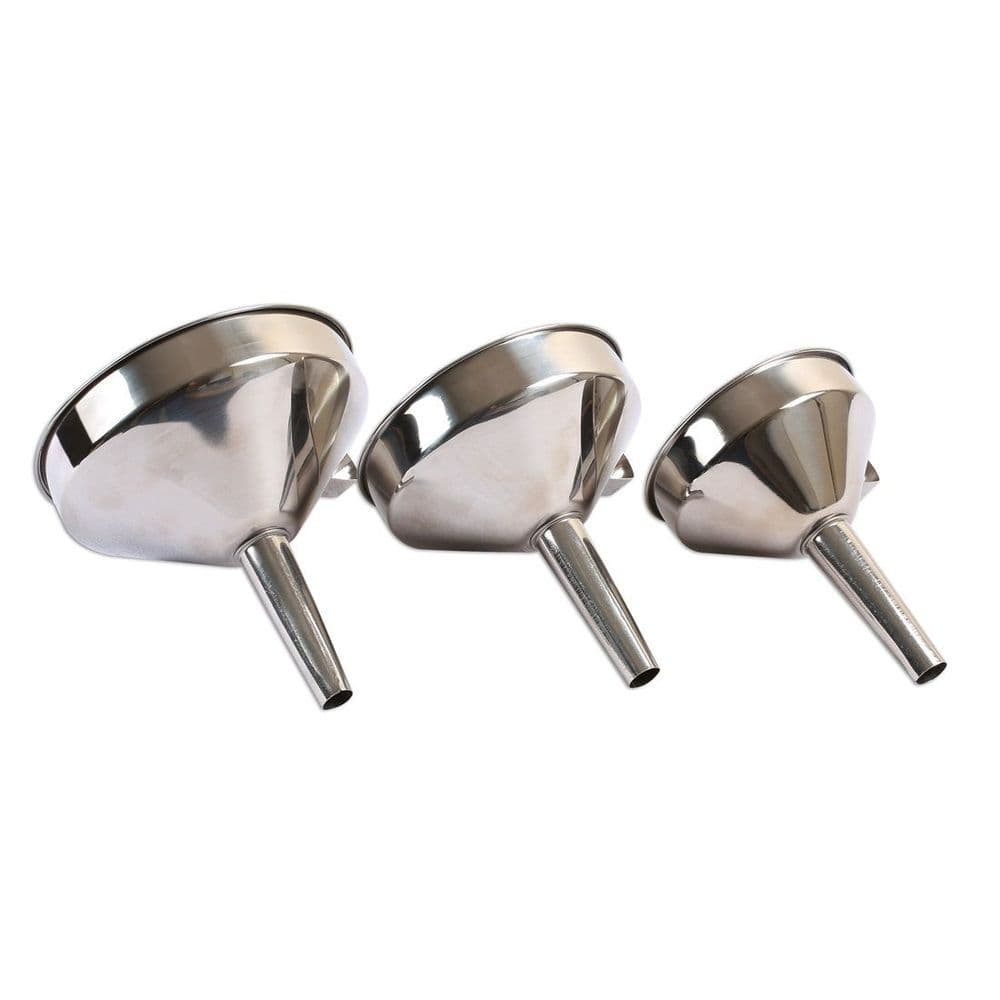 Imbuto Grande In Acciaio Inox Con Filtro E Manico - 200mm Per Cucina E Officina, Laser 7366