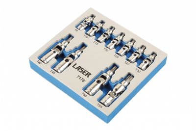 Laser 7176 11 Piece Tamperproof/Universal Joint Star Bit Set