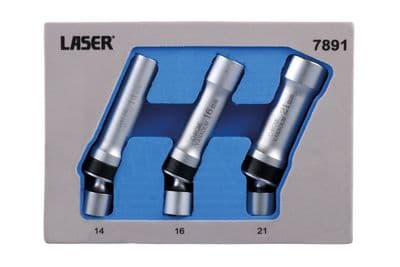 Laser 7891 Universal Joint Spark Plug Socket Set 3/8