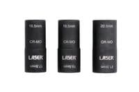 Laser 8214 3 Piece Double Ended Damaged Wheel Nut Socket Set