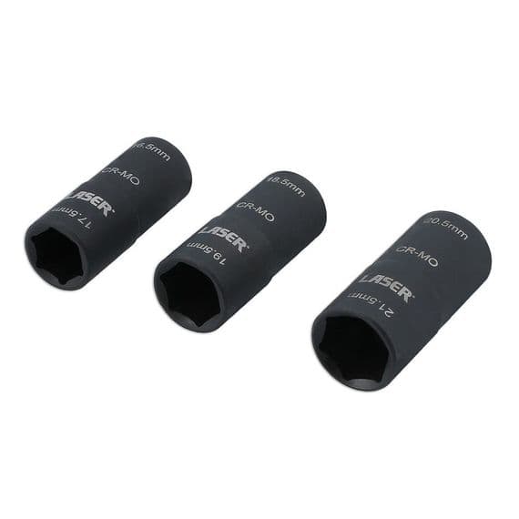 Laser 8214 3 Piece Double Ended Damaged Wheel Nut Socket Set