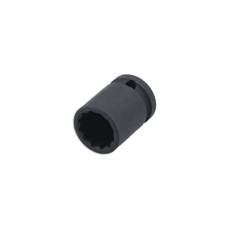 Set of 12 bi-hex impact sockets, phosphated, in metal case 720B/C12