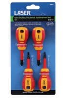 Laser 8491 Slim Stubby Insulated Screwdriver Set 4pc