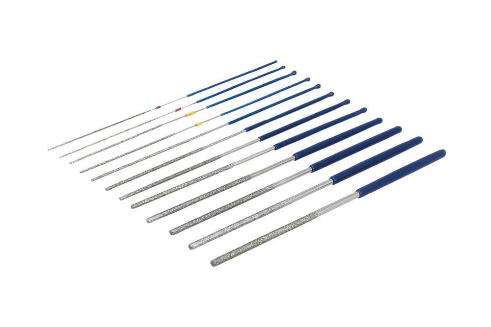 Micro Files Tools Laser Tools 8645 Micro Round Diamond Coated File Set 12pc