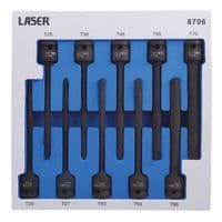 Laser Tools 8706 Star Impact Bit Set 150mm Length 10pc 1/2