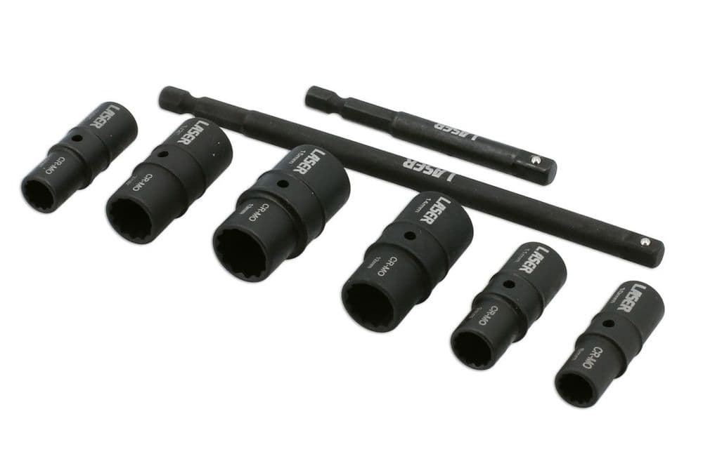 Laser Tools 8905 Double Ended Flip Socket Set Thin Wall 8pc 1/4