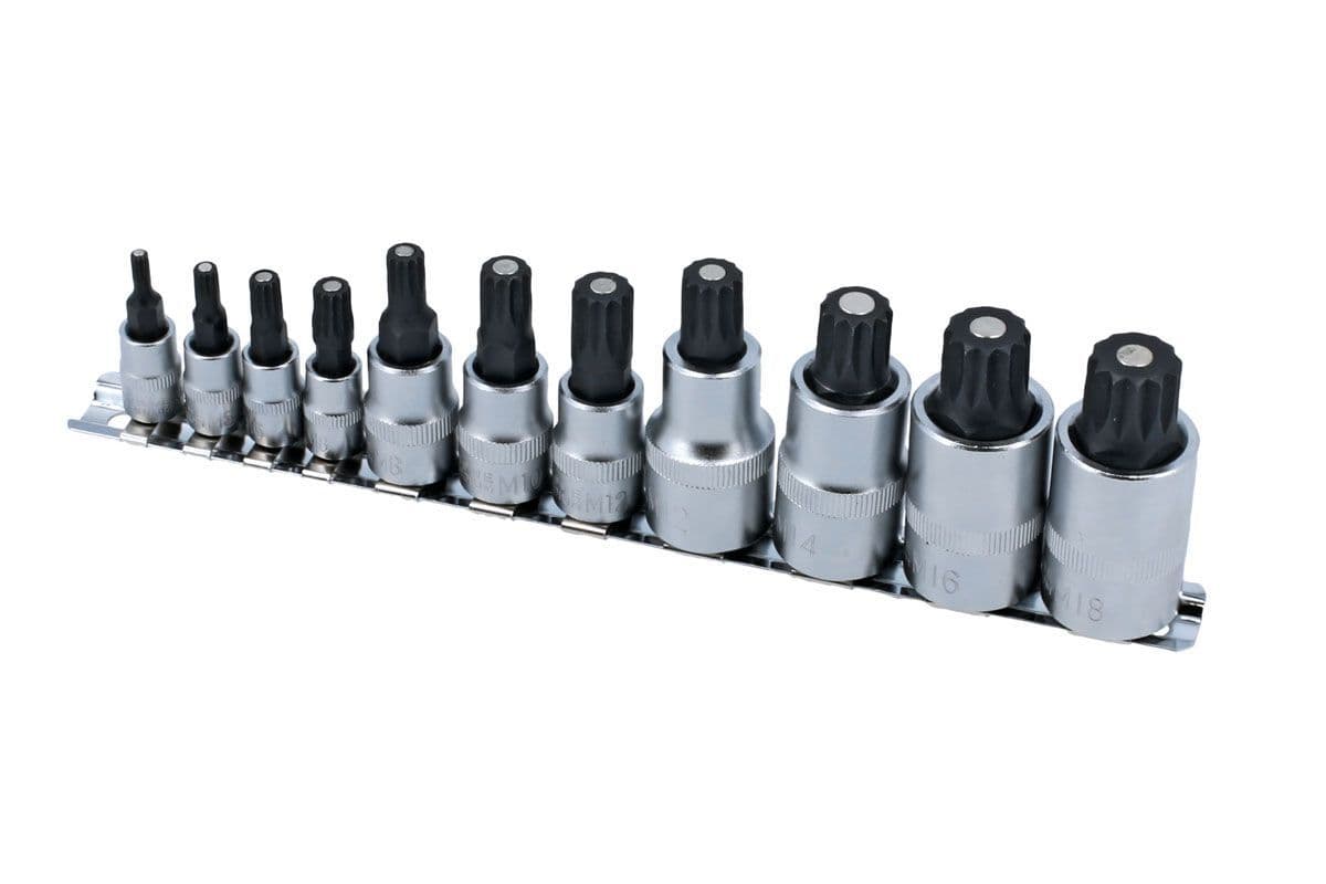 Laser Tools 8923 Magnetic Short Spline Socket Bit Set 1/4