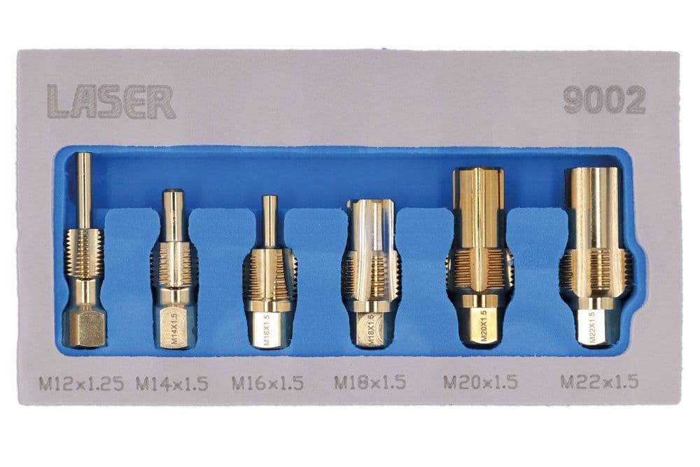 Sensor Thread Light Laser Tools 9002 Exhaust Sensor Thread Chaser Set 6 Piece