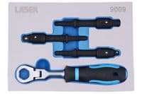 Laser Tools 9009 Impact Driver Bit & Square Drive Wrench Set 4 Piece