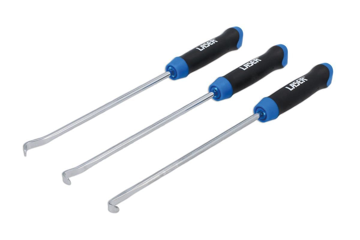 JONJEA 4-Piece Long Reach Pick And Hook Probe Set – Blue, For O-Ring & Seal Removal