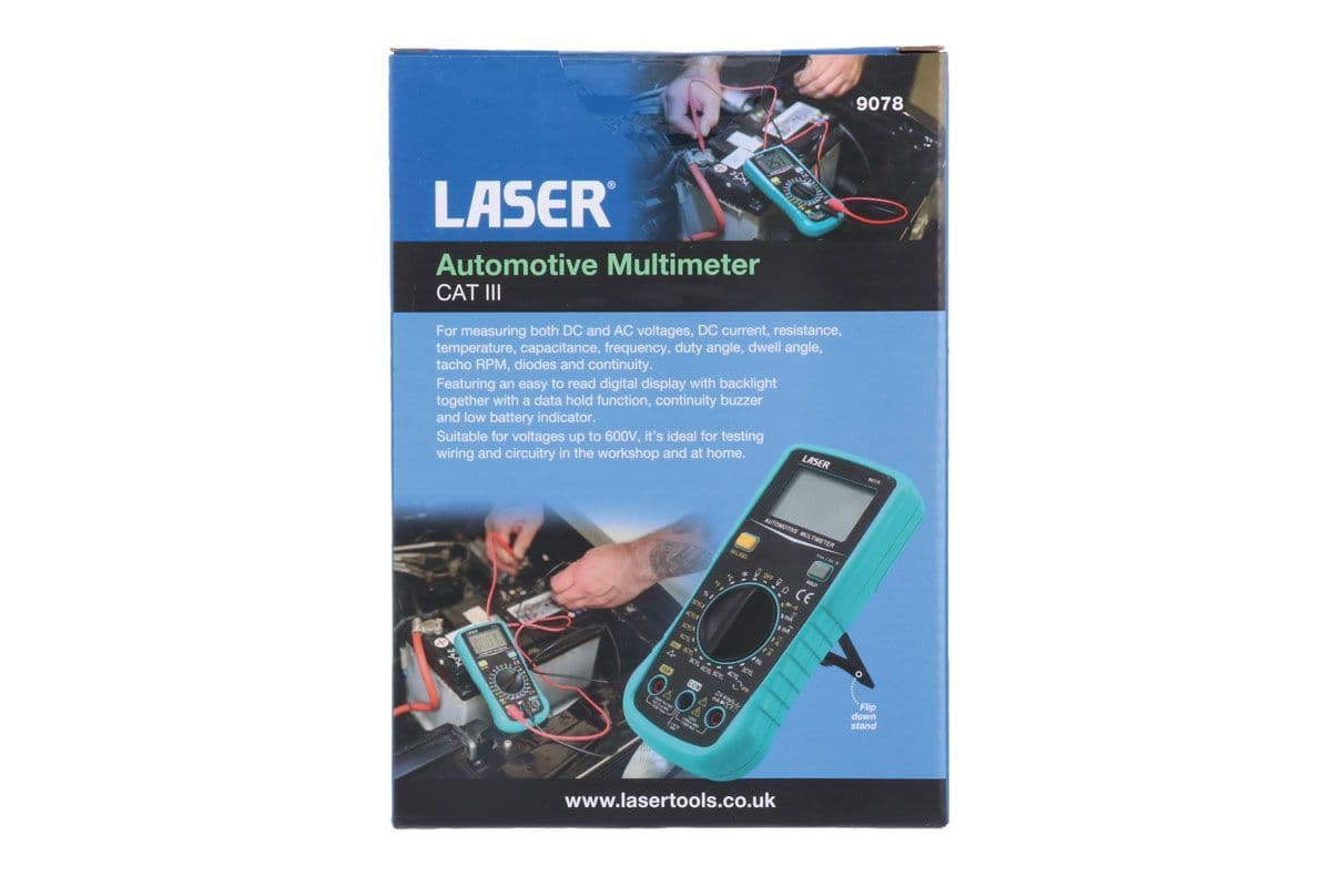 Laser Tools 9078 Automotive Multimeter CAT III 600V AC DC Test Leads ...
