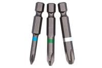 Laser Tools 9137 JIS Non-Slip 10 Piece Bit Set 50mm Bit Length 1/4''D S2 Heat Treated Alloy Steel