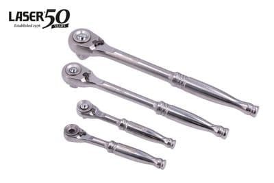 Laser Tools 9365 Stainless Steel High-Quality Ratchet 4 Piece Set