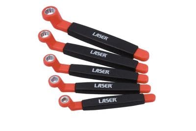Laser Tools Insulated Bi-Hex (12pt) Offset Ring Spanners 7mm to 14mm