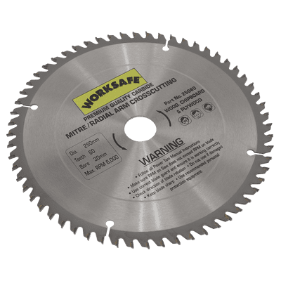 Sealey 25060 TCT Saw Blade Ø250 x 30mm - 60tpu